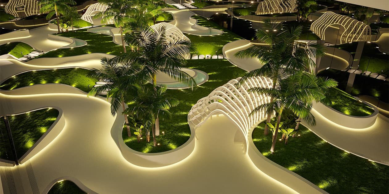 نمای محوطه باغ استوایی