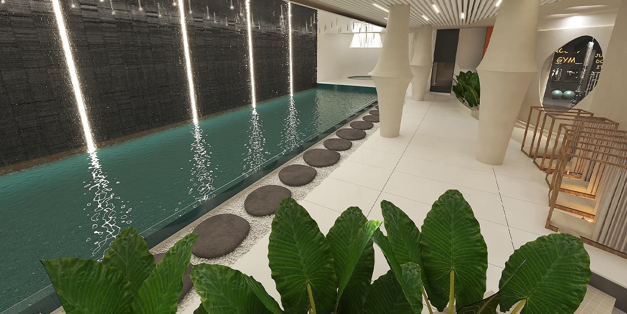 نمای استخر، سونا و جکوزی