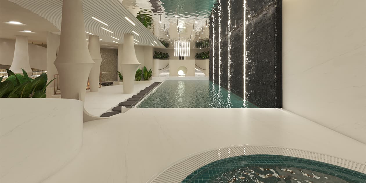 نمای استخر، سونا و جکوزی