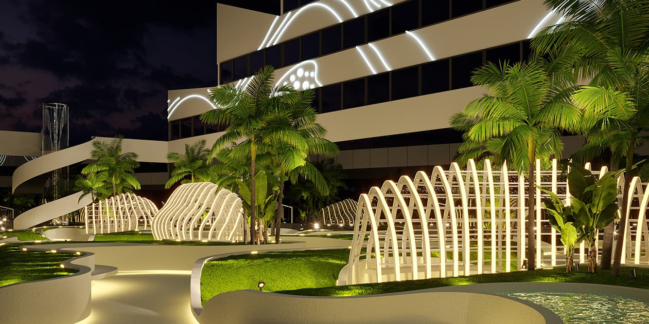 نمای خارجی باغ استوایی